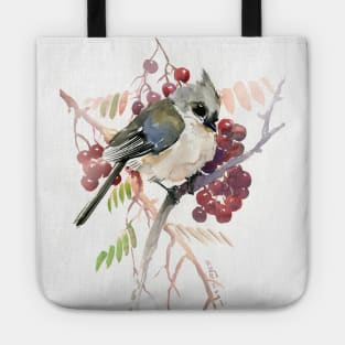 Titmouse and Berries Tote