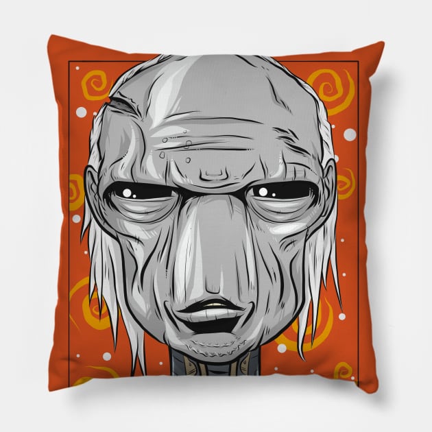 Pop Culture Caricature #2 - Ebony Maw Pillow by yazgar