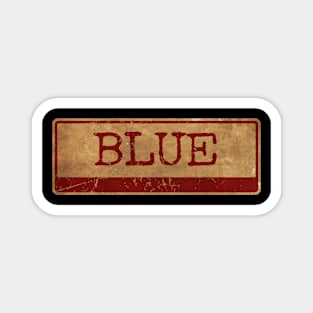 Aliska text red gold retro,Blue Magnet