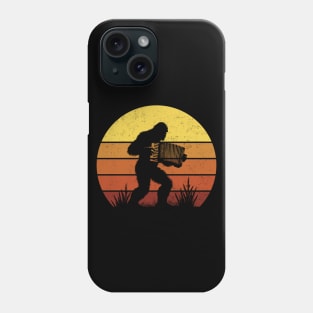 Bigfoot Sasquatch Playing Accordion Vintage Music Lover Phone Case