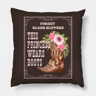 Lispe Boots This Princess Wears Boots Western Cowgirl Pillow