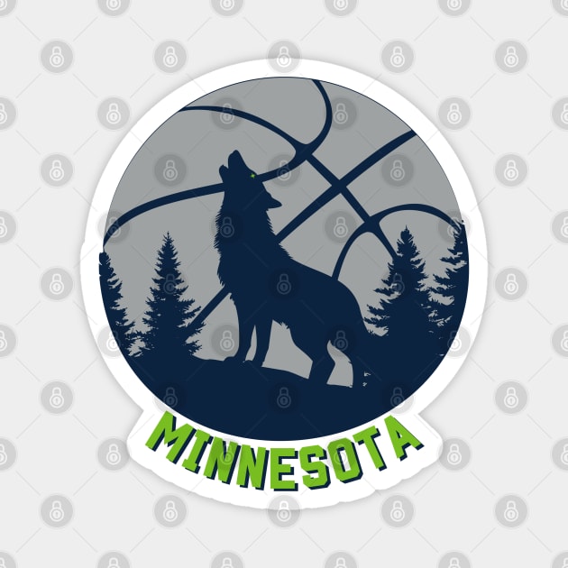 Minnesota Timberwolves "Wolf Outdoors" Basketball Magnet by SiebergGiftsLLC