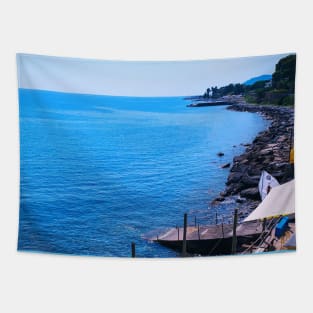 Italian Bay Beach Sea Coast Sanremo Italy Tapestry