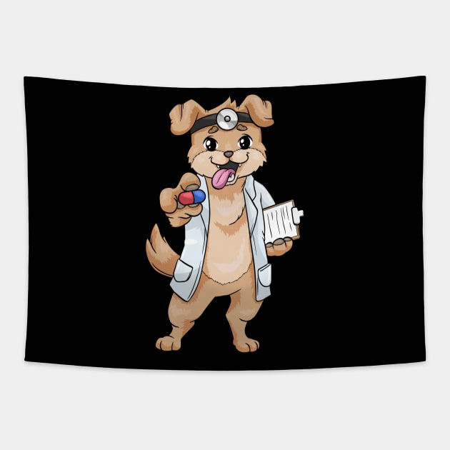 Funny dog as a doctor Tapestry by Markus Schnabel