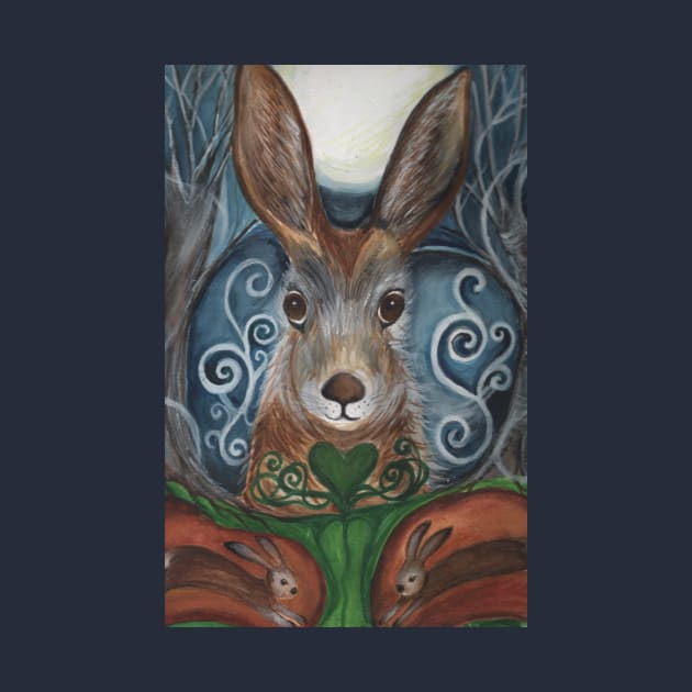 Moon Hare by Roses art