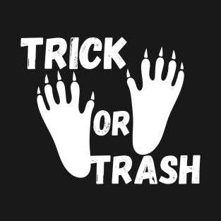 TRICK OR TRASH Raccoon Footprint T-Shirt