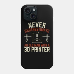 Old Man 3D Printer Printing Phone Case