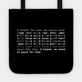 Text: CANADA Anthem (english) (white) Tote