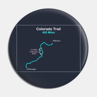 Route Map of the Colorado Trail for Hikers Pin