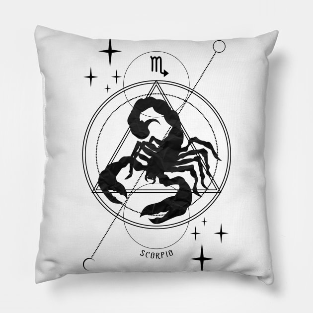 Zodiac, Scorpio, Astrology, Star sign, Stars Pillow by Strohalm