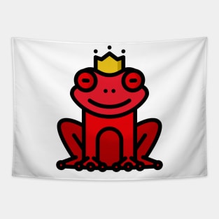 Frog Toad King Crown Red Tapestry