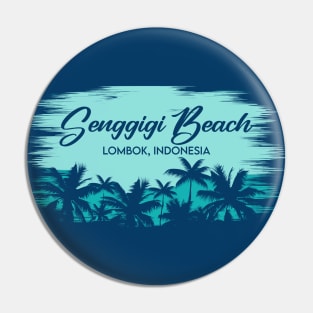 Senggigi Beach Lombok Indonesia Retro Beach Landscape Pin