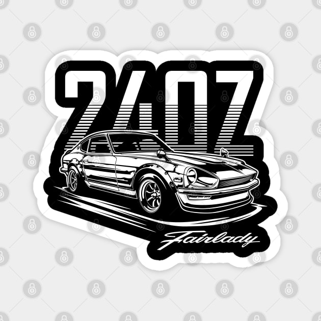 Fairlady 240Z (White Print) Magnet by idrdesign