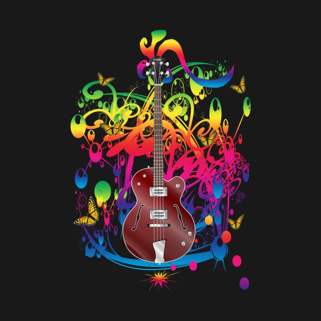 Bass Guitar Color splash by icarusismartdesigns