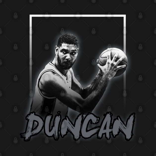 Tim Duncan\\Basketball Legend Vintage Style by Mysimplicity.art