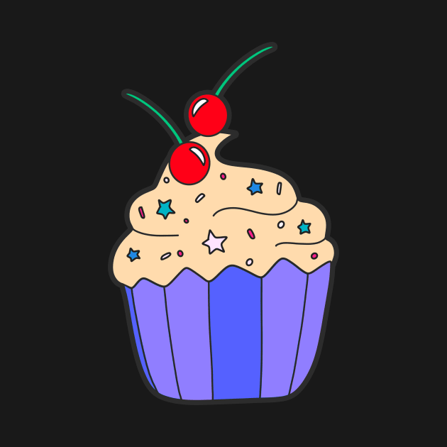 Vanilla Cupcake by Kelly Louise Art