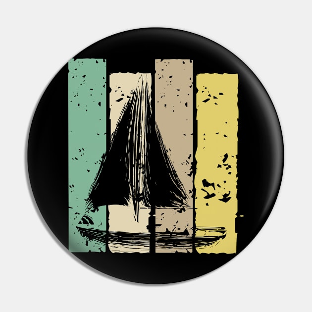 Sailing Vintage Retro Lake Skipper Sail Pin by DesignatedDesigner