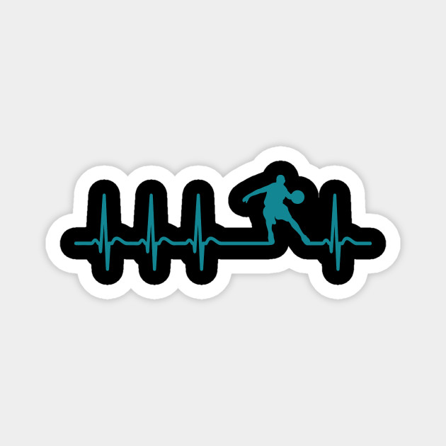 Love Basketball Heart Frequency Beating Cool Funny Basketball Team Coaches Jokes Quotes Sayings Basketball Magnet Teepublic