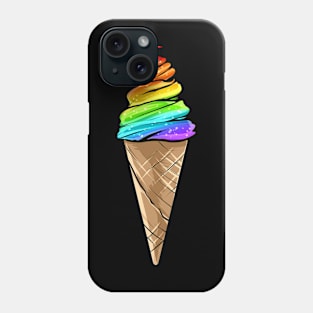 Rainbow Color Ice Cream Cone Gay Pride Month LGBTQ Phone Case