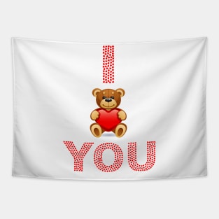 Cute I Love You Bear Heat Design Tapestry