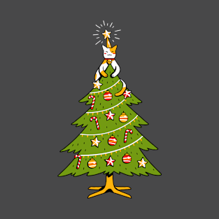 Cat on christmas tree T-Shirt