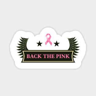 Back the pink breast cancer awareness Military tag Magnet