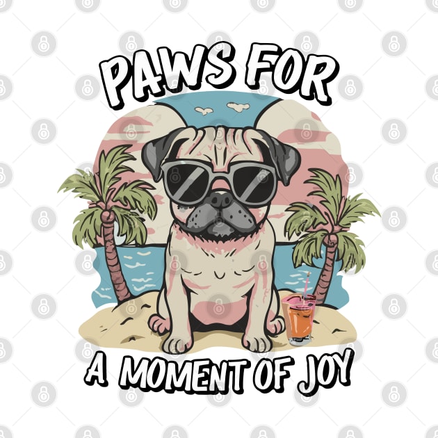 Paws For A Moment Of Joy Cute Pug Design by TF Brands