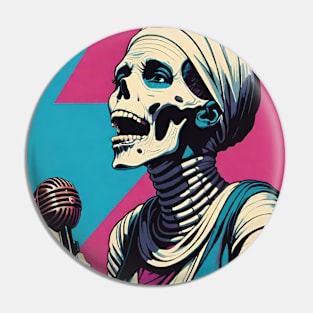 Retro Mummy Karaoke Pin