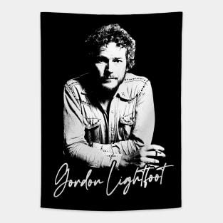 Gordon Lightfoot / Retro Style Country Fan Design Tapestry