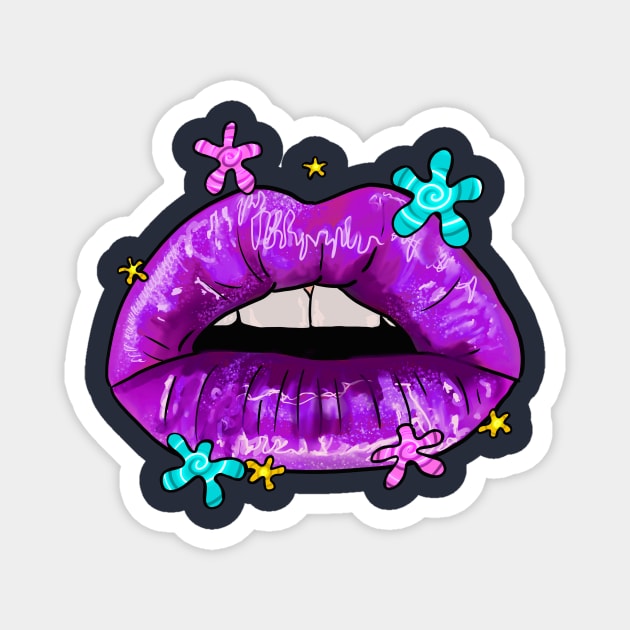 Disco Lips Magnet by RachWillz