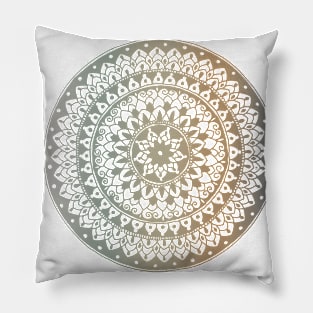 White Border Mini Mandala 3 Pillow