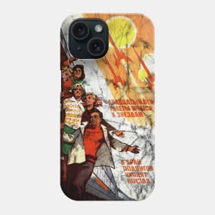 Vintage Soviet Space Propaganda Poster Phone Case