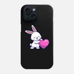 Cute Rabbit With Love Heart Cartoon Phone Case