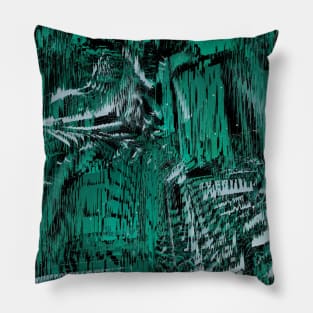 Grunge Emerald Green Palm Fronds Pillow