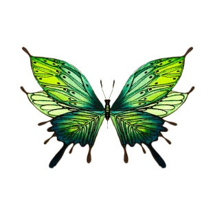 Watercolor Green Butterfly T-Shirt