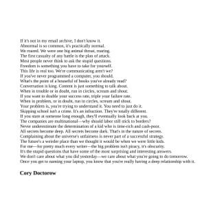 Cory Doctorow Quotes T-Shirt