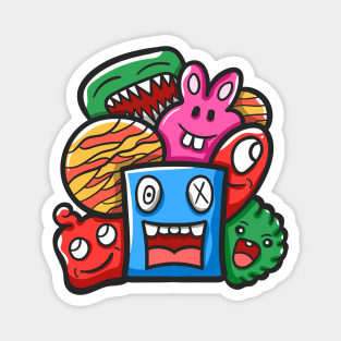 Monster Character Doodle Art Magnet