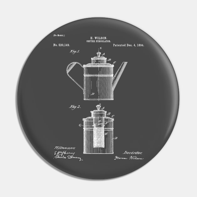 Coffee Patent - Coffee Shop Art - Antique Pin by patentpress