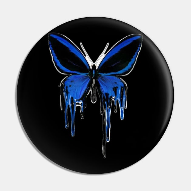 Butterfly Blue Drip Pin by aleajsstuff