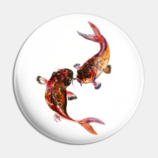 KOI Fish Feng Shui Art, Two Koi Pin