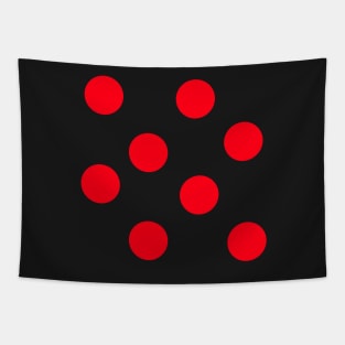 Red on Black Polka Dots Tapestry