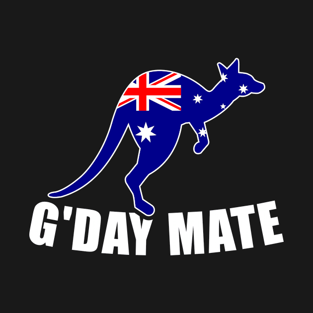 G'day mate australia flag kangaroo by Designzz