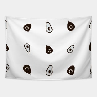 Hand drawn black white avocados Tapestry