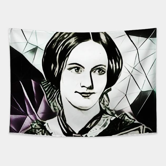 Charlotte Bronte Black and White Portrait | Charlotte Brontë Artwork 5 Tapestry by JustLit