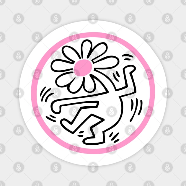 pink flower pop art Magnet by by fend