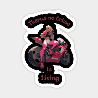 Motorcycle Anime Biker Girl Magnet