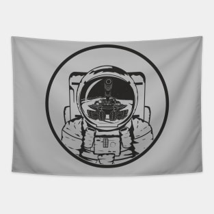 The astronaut met the tank Tapestry