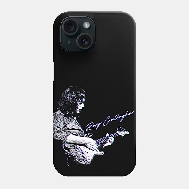 Rory Gallagher Psychedelic Style Pop Art Design Phone Case by CultOfRomance