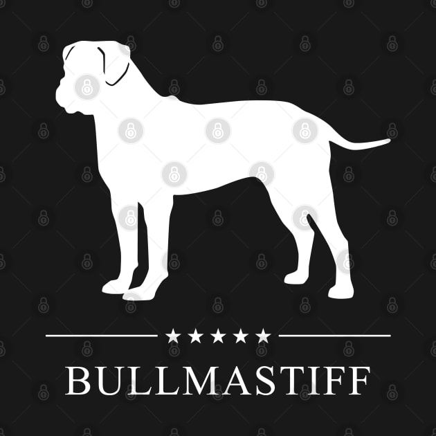 Bullmastiff Dog White Silhouette by millersye