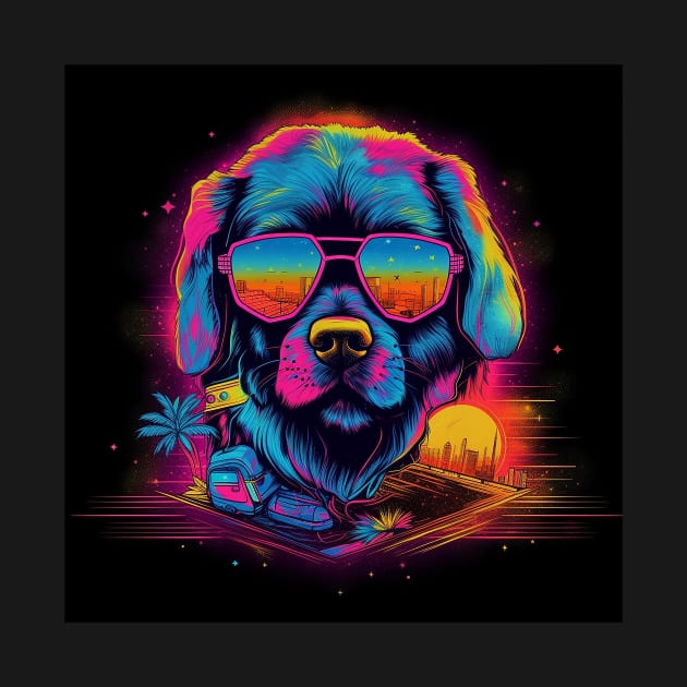 Neon colored dog design by PixelPusherArt